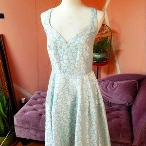 Jill Stuart Blue & Yellow Sweetheart Dress